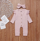 Romper Jumpsuit with Matching Hair Bow