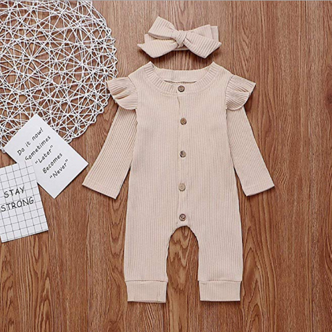 Romper Jumpsuit with Matching Hair Bow