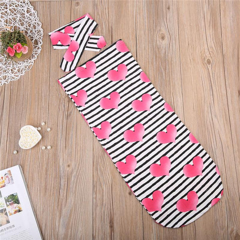 Swaddle Sleeping Sack & Headwrap 2pc Set - Heart