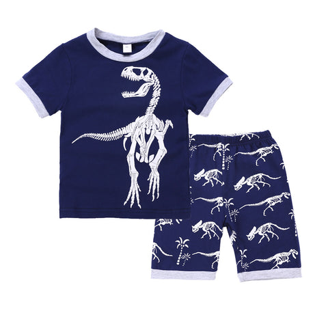 Dinosaur Short Sleeve & Shorts Two-Piece Set