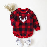 Long-sleeved plaid romper
