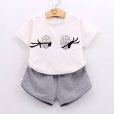 Eyelashes Short sleeve two piece set