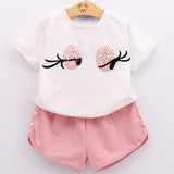 Eyelashes Short sleeve two piece set