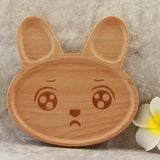 Wooden Rabbit face dinner plate