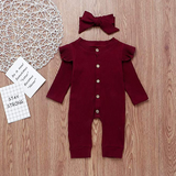 Romper Jumpsuit with Matching Hair Bow