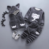 Velvet padded cotton jacket suit
