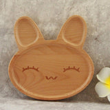 Wooden Rabbit face dinner plate