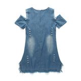 Summer girls denim strapless dress