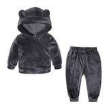 Velvet hooded Tracksuit
