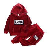Velvet hooded Tracksuit