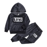 Velvet hooded Tracksuit