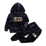Velvet hooded Tracksuit