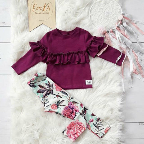 Ruffles Shirt and Leggings Set