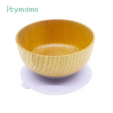 Wooden Feeding Bowl with Suction Cup