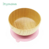 Wooden Feeding Bowl with Suction Cup
