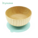 Wooden Feeding Bowl with Suction Cup