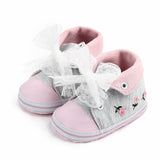 Baby Girl Shoes White Lace Floral Embroidered
