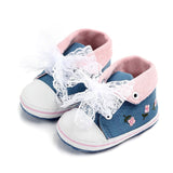 Baby Girl Shoes White Lace Floral Embroidered
