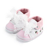 Baby Girl Shoes White Lace Floral Embroidered