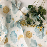A 70% bamboo baby swaddle baby