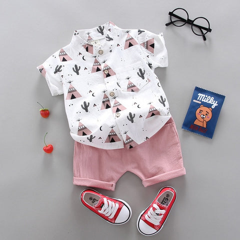Two Piece Shirt and Shorts Set