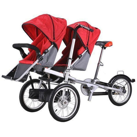 2021 Baby Twins and Mother Bike Folding Trolley