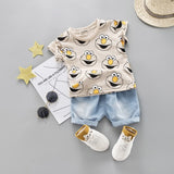Cartoon T-Shirt and Shorts Set