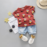 Cartoon T-Shirt and Shorts Set