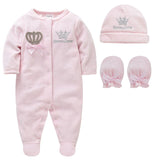 Newborn Rompers Set with Gloves and Hat