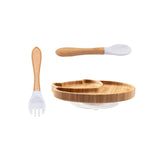 Baby Feeding Food Plates Natural Bamboo