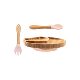 Baby Feeding Food Plates Natural Bamboo