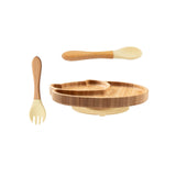 Baby Feeding Food Plates Natural Bamboo
