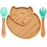 Baby Feeding Food Plates Natural Bamboo