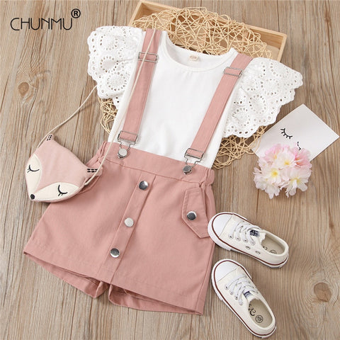 Dungarees Shorts Set