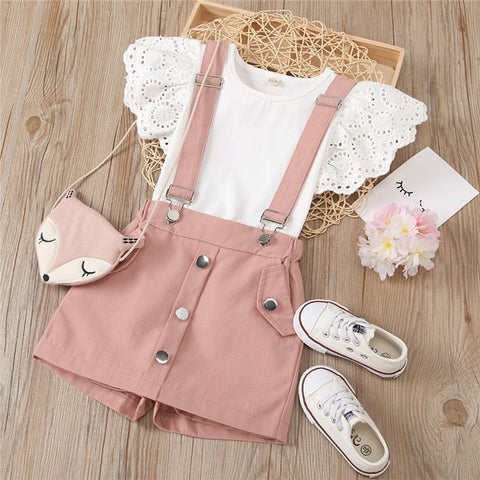 Dungarees Shorts Set
